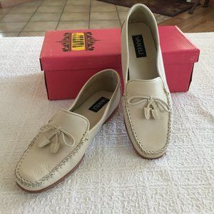 Vaneli - Bone Nappa Leather Loafer/Flats